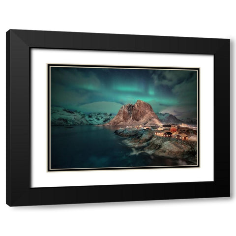 Arctic Green Dream Black Modern Wood Framed Art Print with Double Matting by Gamito, Clara