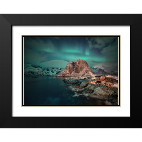 Arctic Green Dream Black Modern Wood Framed Art Print with Double Matting by Gamito, Clara