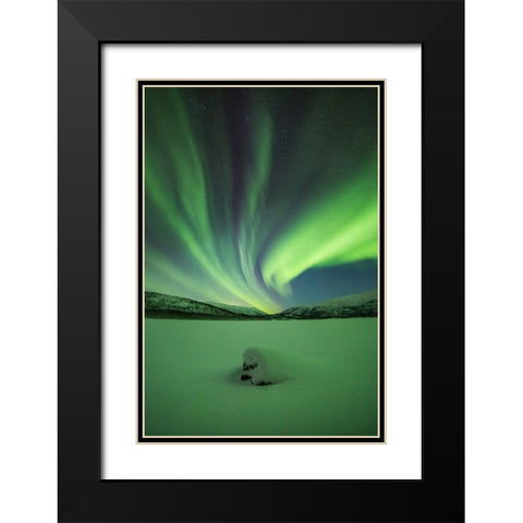 Branching Lights Black Modern Wood Framed Art Print with Double Matting by Mikelborg, Niklas