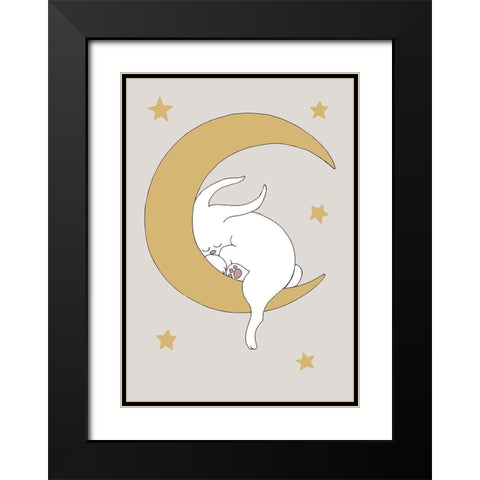 The Rabbit Black Modern Wood Framed Art Print with Double Matting by 1x Studio II