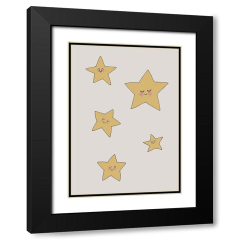 Stars Black Modern Wood Framed Art Print with Double Matting by 1x Studio II