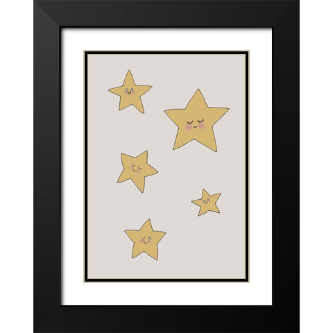 Stars Black Modern Wood Framed Art Print with Double Matting by 1x Studio II