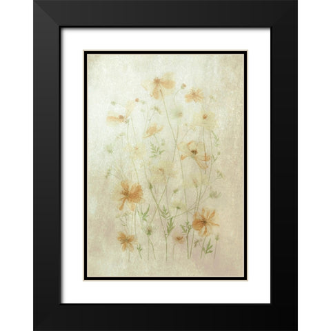 Yellow Cosmos Black Modern Wood Framed Art Print with Double Matting by Zhou, Fangping