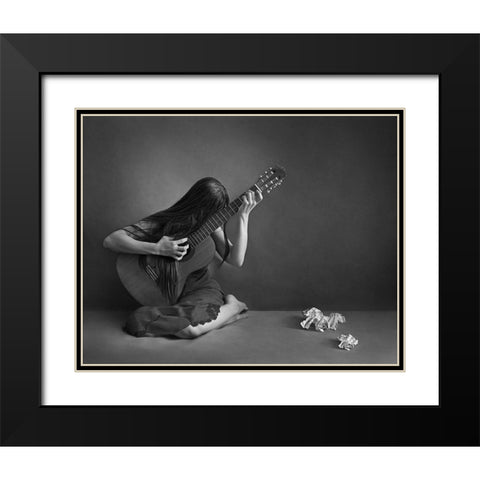 Play The Sound Inside Black Modern Wood Framed Art Print with Double Matting by sadat Ahmadi, Maryam