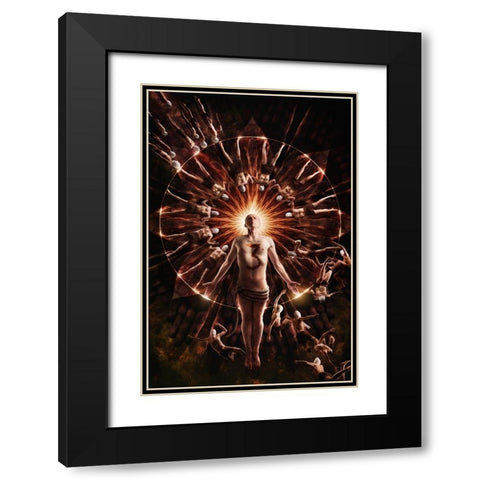 Circumference Black Modern Wood Framed Art Print with Double Matting by Kiciak, Christophe
