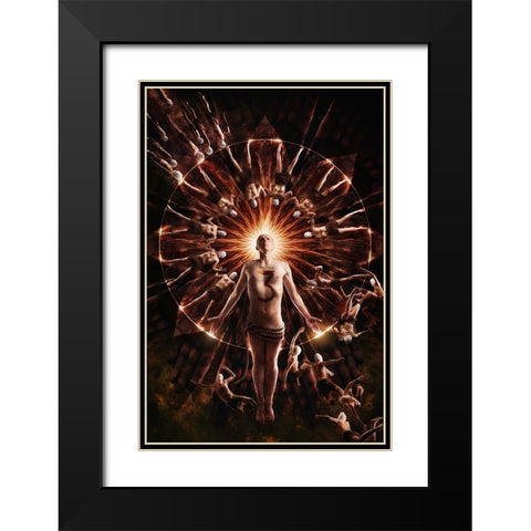 Circumference Black Modern Wood Framed Art Print with Double Matting by Kiciak, Christophe