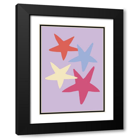 Four Stars 01 Black Modern Wood Framed Art Print with Double Matting by 1x Studio