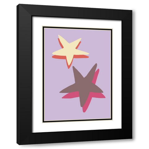 Lilac Star Black Modern Wood Framed Art Print with Double Matting by 1x Studio