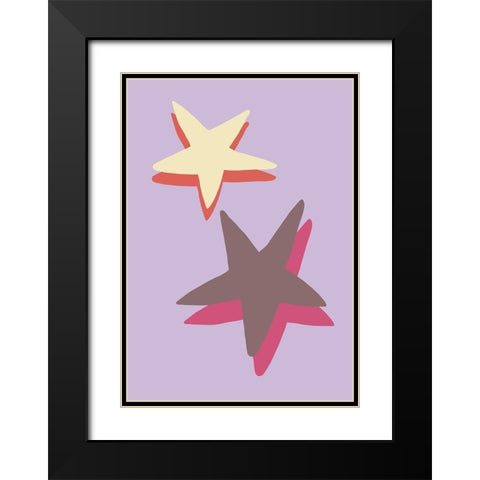 Lilac Star Black Modern Wood Framed Art Print with Double Matting by 1x Studio