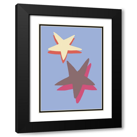 Blue Star Black Modern Wood Framed Art Print with Double Matting by 1x Studio