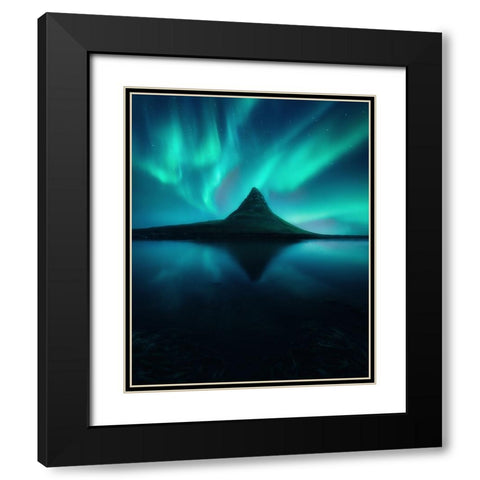 Dreamtime Black Modern Wood Framed Art Print with Double Matting by George, David
