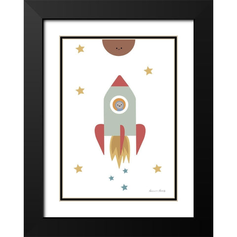 Solar Rocket Black Modern Wood Framed Art Print with Double Matting by 1x Studio II