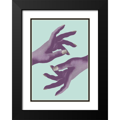 Reaching No 02 Black Modern Wood Framed Art Print with Double Matting by 1x Studio III