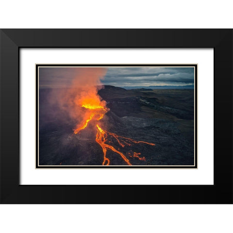 Midnight At The Devila??S Kitchen Black Modern Wood Framed Art Print with Double Matting by R. Nebelski, Rafal