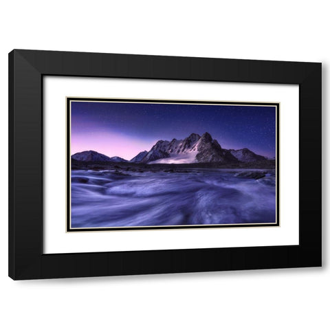 Blues Of Bogda Mountain Black Modern Wood Framed Art Print with Double Matting by Hao, Damon
