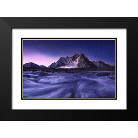 Blues Of Bogda Mountain Black Modern Wood Framed Art Print with Double Matting by Hao, Damon