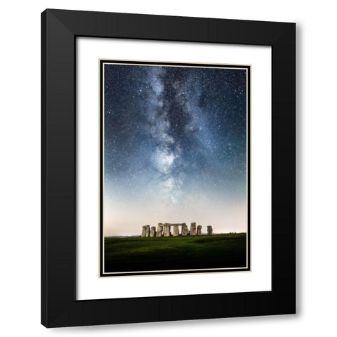 Stonehenge Black Modern Wood Framed Art Print with Double Matting by Ionut Dascalu, Andrei