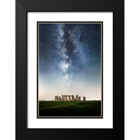 Stonehenge Black Modern Wood Framed Art Print with Double Matting by Ionut Dascalu, Andrei