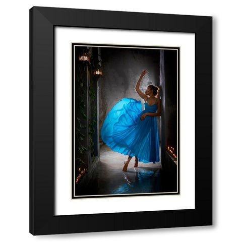 Glowing Black Modern Wood Framed Art Print with Double Matting by Muliani Hartojo, Angela