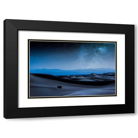 Desert Galaxy Black Modern Wood Framed Art Print with Double Matting by Fotouhi, Mohammad