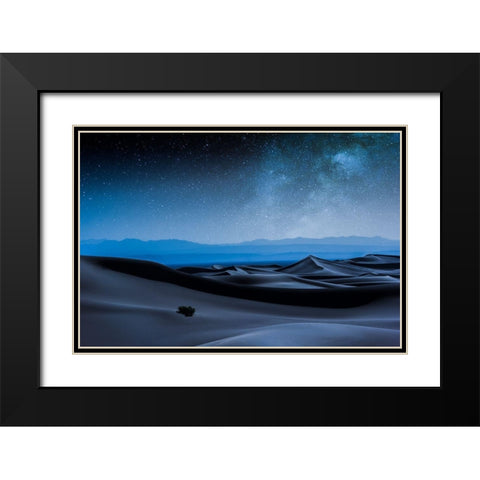 Desert Galaxy Black Modern Wood Framed Art Print with Double Matting by Fotouhi, Mohammad