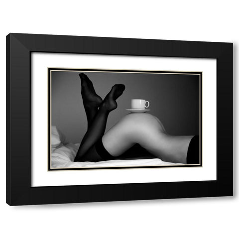 Cup Black Modern Wood Framed Art Print with Double Matting by Markachev, Leonid