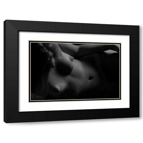 Figure Study 1 Black Modern Wood Framed Art Print with Double Matting by Burgess, Travis