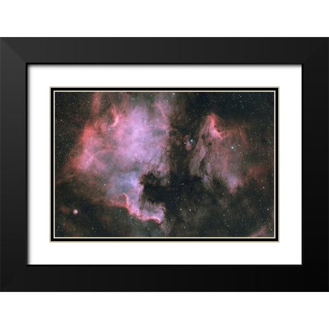 North America And Pelican In Cygnus Black Modern Wood Framed Art Print with Double Matting by Astroberry, Sismo