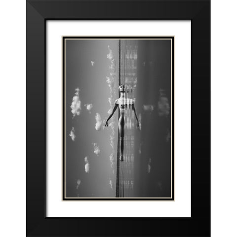 Through Clouds And Space Black Modern Wood Framed Art Print with Double Matting by Faletkin, Mikhail