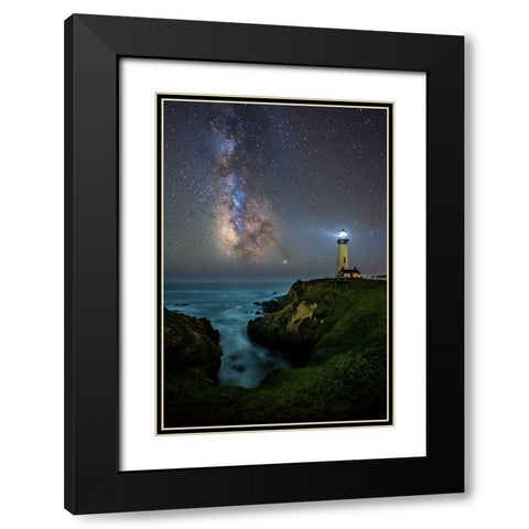 Lighting Up The Milky Way Black Modern Wood Framed Art Print with Double Matting by Li, Sophia