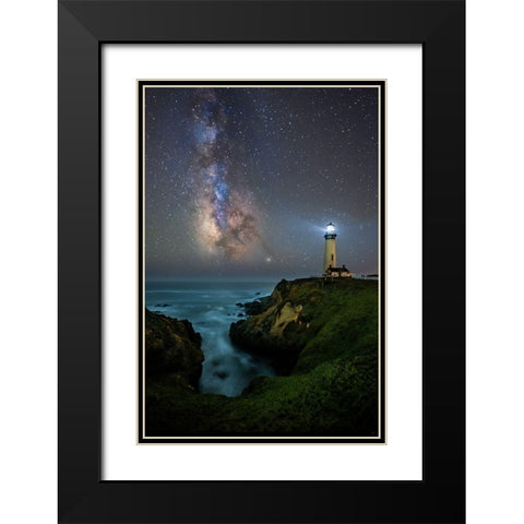 Lighting Up The Milky Way Black Modern Wood Framed Art Print with Double Matting by Li, Sophia