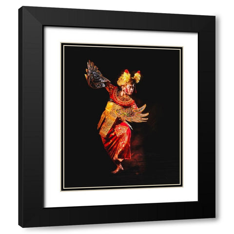 Legong Dance Black Modern Wood Framed Art Print with Double Matting by Herliyanto, Gatot