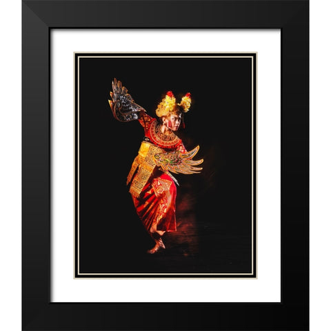 Legong Dance Black Modern Wood Framed Art Print with Double Matting by Herliyanto, Gatot