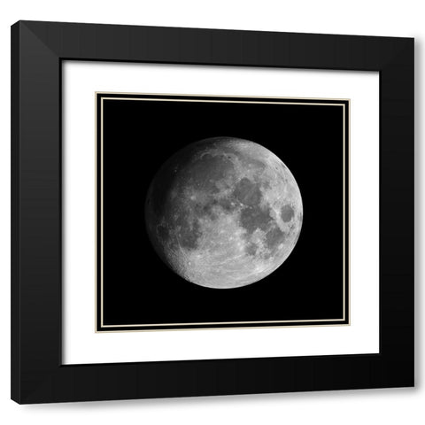 Moon Black Modern Wood Framed Art Print with Double Matting by Dayag, David