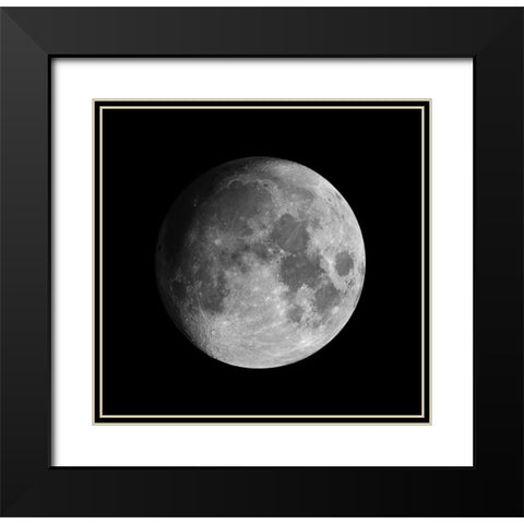 Moon Black Modern Wood Framed Art Print with Double Matting by Dayag, David