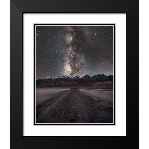 Oh Merak! Black Modern Wood Framed Art Print with Double Matting by Chander, Vikas