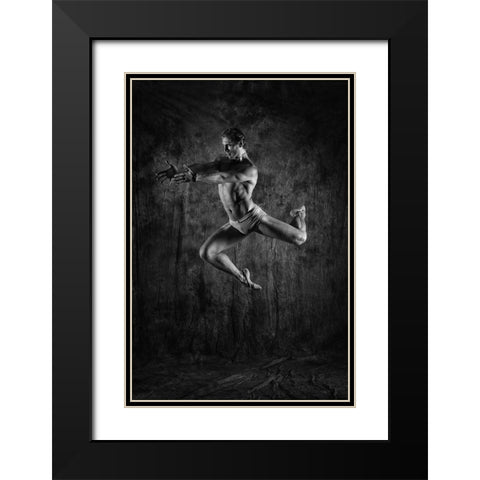 Triangle Black Modern Wood Framed Art Print with Double Matting by Paritskiy, Oles