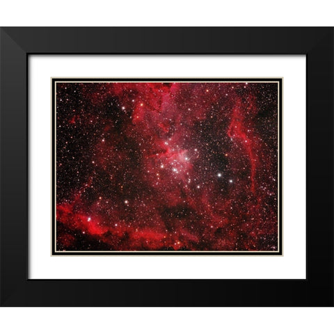 Heart Nebula Black Modern Wood Framed Art Print with Double Matting by Zhao, Henry