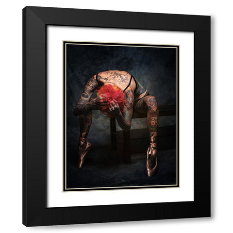 The Dancer Black Modern Wood Framed Art Print with Double Matting by L., Jonathan