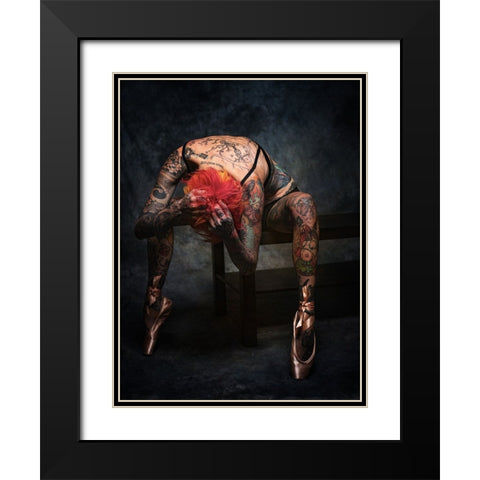 The Dancer Black Modern Wood Framed Art Print with Double Matting by L., Jonathan
