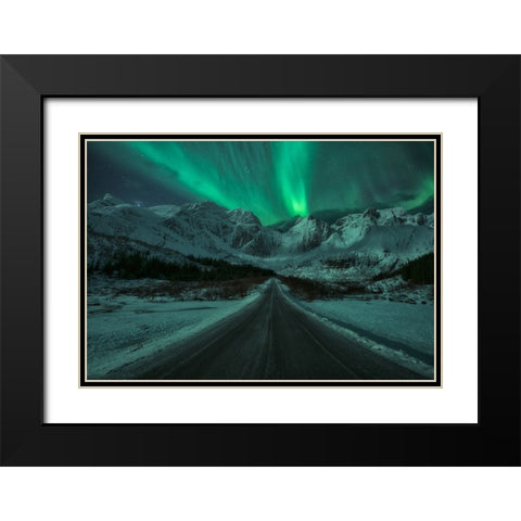 Green Lady Black Modern Wood Framed Art Print with Double Matting by Gonzalez, Carlos