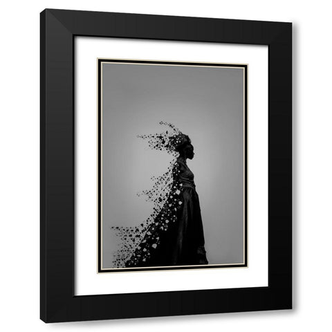 Elegant Fashion Model Black Modern Wood Framed Art Print with Double Matting by Liu, Jessie