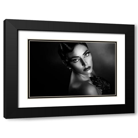 Rossella 3 Black Modern Wood Framed Art Print with Double Matting by Tambe, Peppe