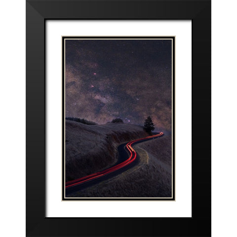 Senerity Black Modern Wood Framed Art Print with Double Matting by Li, Jinghua
