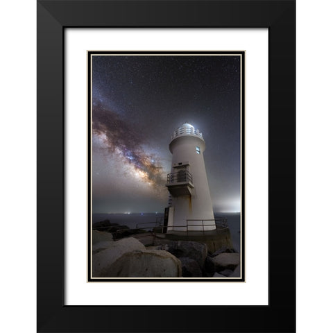 Milestone Black Modern Wood Framed Art Print with Double Matting by Harlock