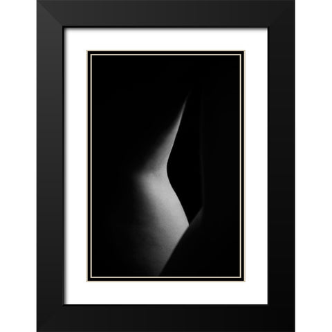 Lines Black Modern Wood Framed Art Print with Double Matting by Bosogea-Tudor, Ileana