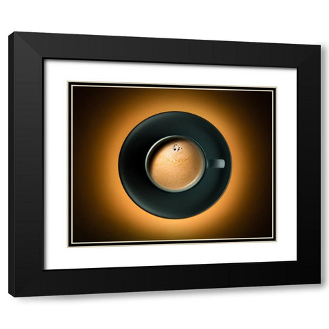 Coffee Eclipse Black Modern Wood Framed Art Print with Double Matting by Morozov, Konstantin