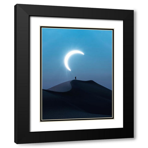 Fascinating view of the solar eclipse Black Modern Wood Framed Art Print with Double Matting by Aldaie, Ahmed