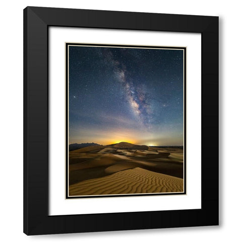 Arab land at night Black Modern Wood Framed Art Print with Double Matting by Habib, Ashraf