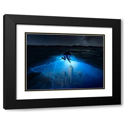 Ignite The Outer Dimension Black Modern Wood Framed Art Print with Double Matting by Yu Wu, Irene